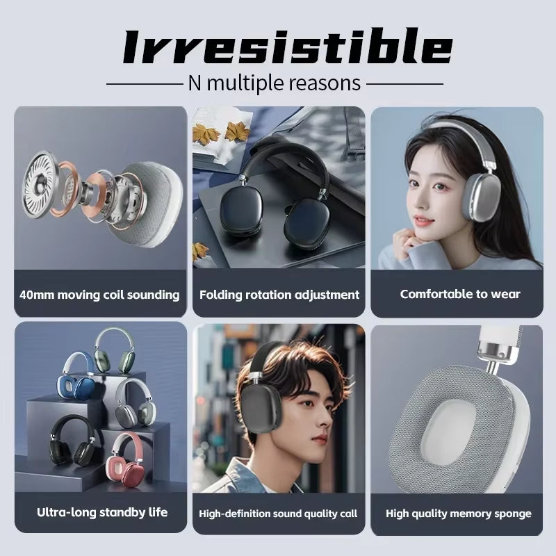 2025 NEW Air Max Bluetooth Headphones Earphone over Ear Wireless Headsets Stereo Surround Gaming for Apple Iphone Xiaomi Phone