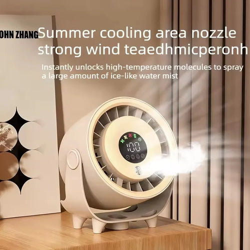 100 Speeds Mini USB Fan Desk Spray Fan Wall Mounted Cooling Fan Portable Misting Fan Small Table Fan for Kitchen Home Office